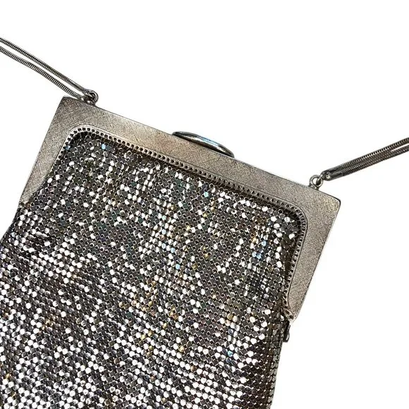Vintage Oroton Germany Silver Purse Mesh‎ Evening Bag Metallic Mod MCM Cocktail - Picture 8 of 13